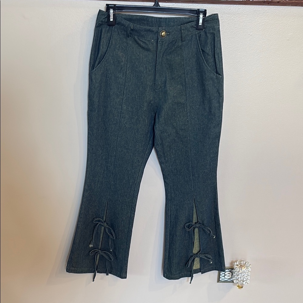 Tov Los Angeles Women’s Cotton Flare Jeans Split Flare Tie Denim Golden 38 / 6 — image 2 of 8